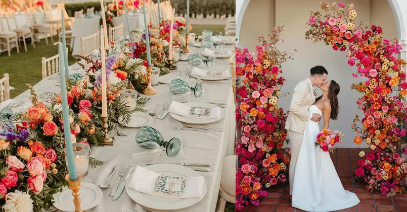 wedding flowers, outfit ideas collage for special occasions
