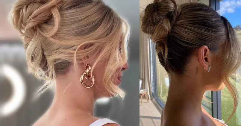 wedding updo, outfit ideas collage for special occasions