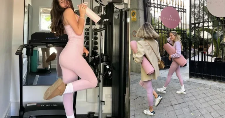pink pilates princess, photo collage