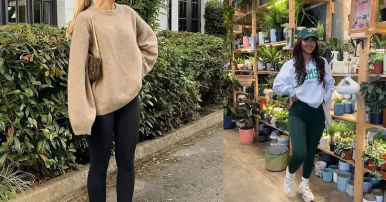 yoga pants outfit, photo collage