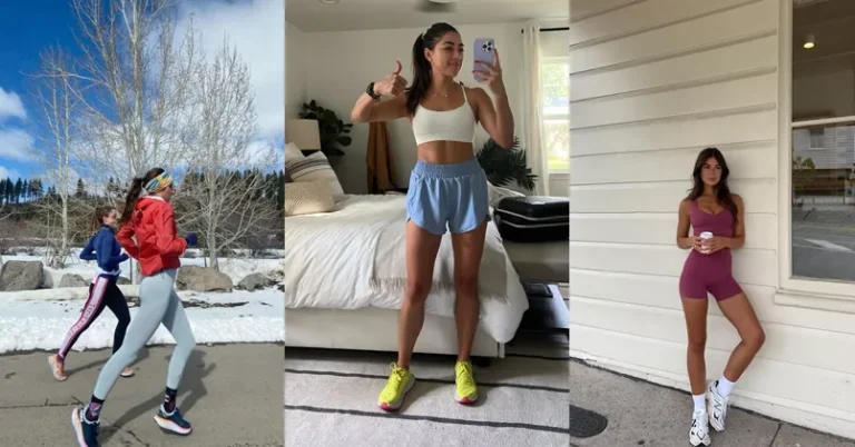 jogging outfits, photo collage