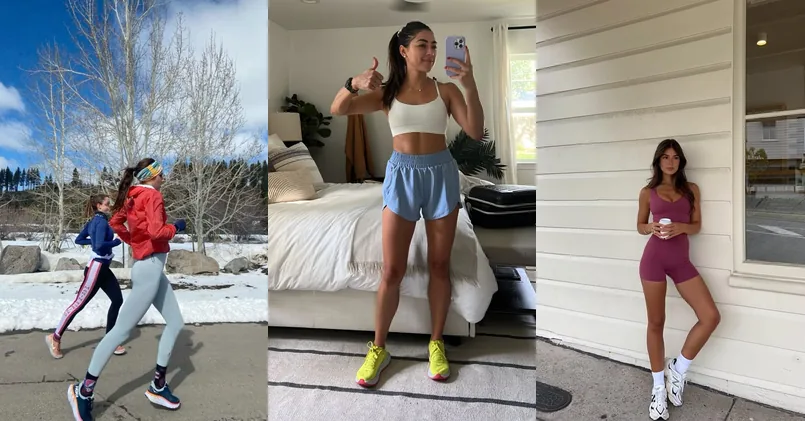 jogging outfits, photo collage