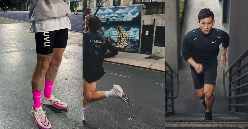nike running outfit men, photo collage