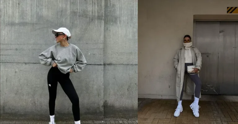 running shoes outfit, photo collage