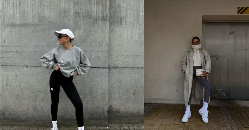 running shoes outfit, photo collage